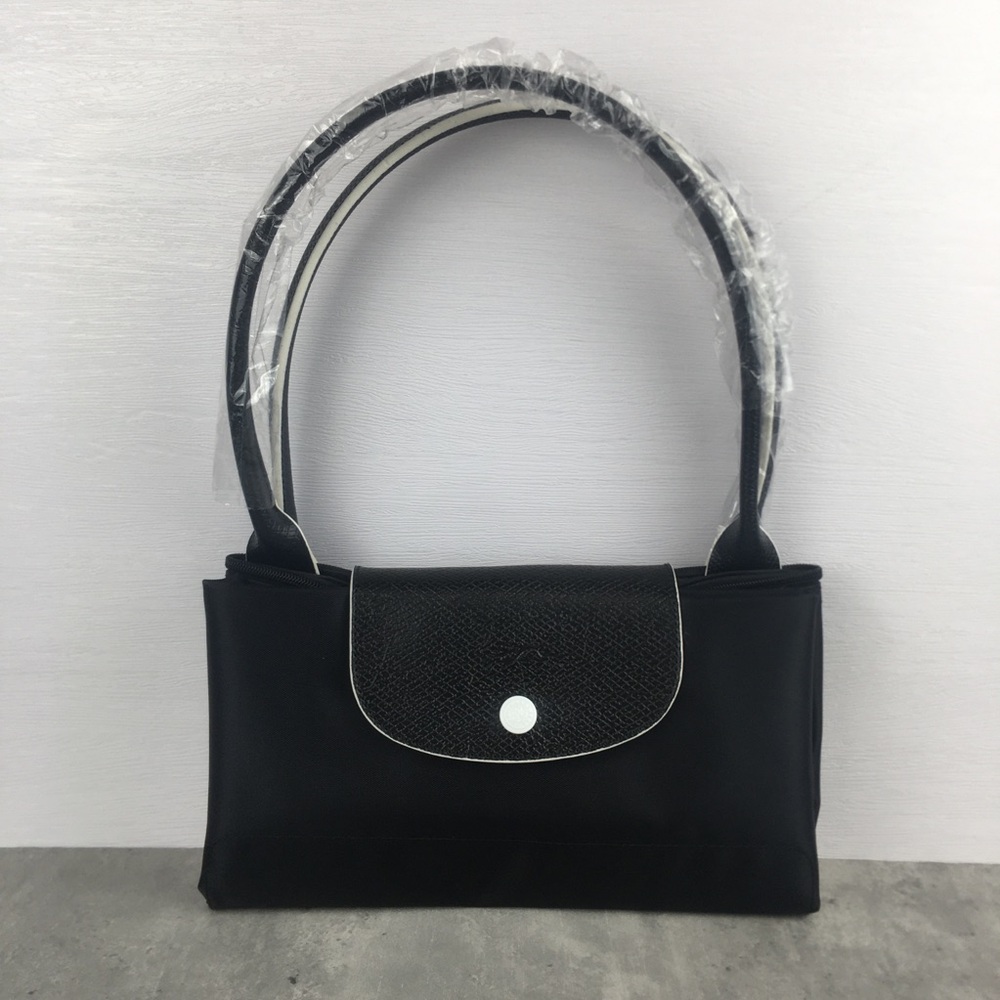 NWT Longchamp Le Pliage Original Large Shoulder Nylon Bag Tote IN NEW BLACK - Picture 4 of 13